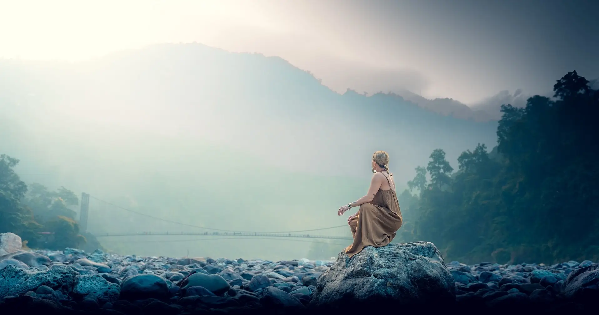 The Ganga valley and Himalayan foothills around World Peace Yoga School, Rishikesh