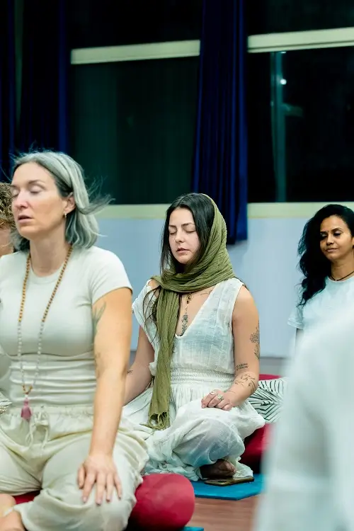 Silence practice at World Peace Yoga School