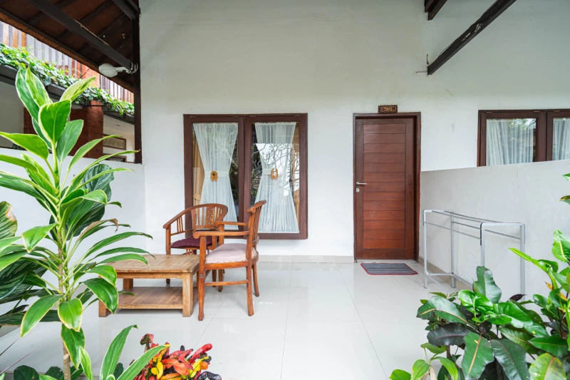A student room at World Peace Yoga School, Bisma, Ubud