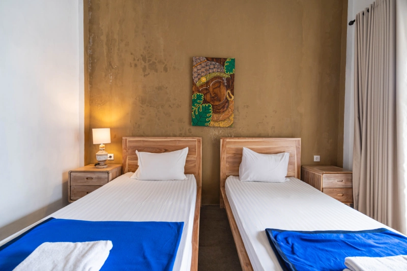 A student room at World Peace Yoga School, Bisma, Ubud