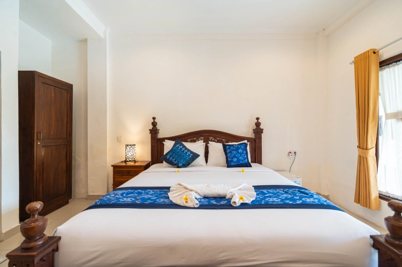 A student room at World Peace Yoga School, Bisma, Ubud