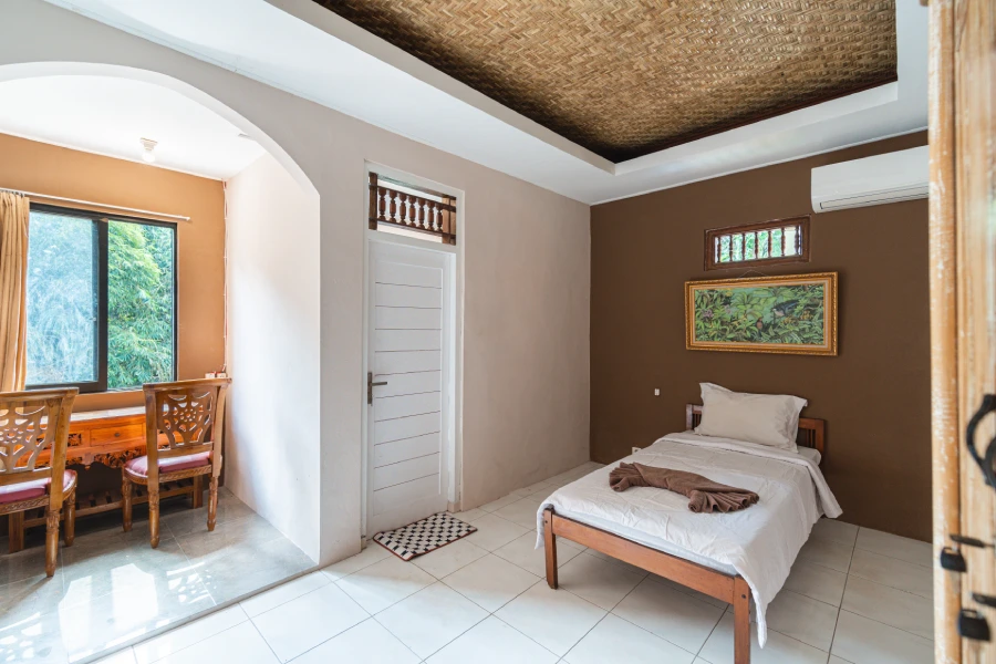 A student room at World Peace Yoga School, Samadhi Yoga Ashram, Bali