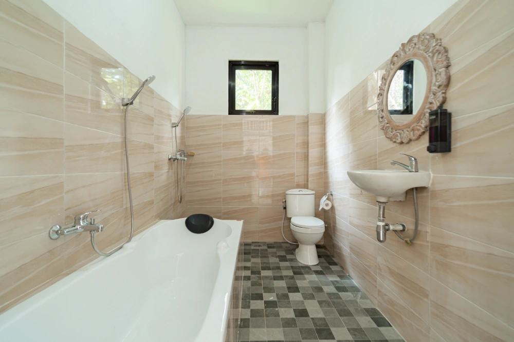 A washroom at World Peace Yoga School, Samadhi Yoga Ashram, Bali