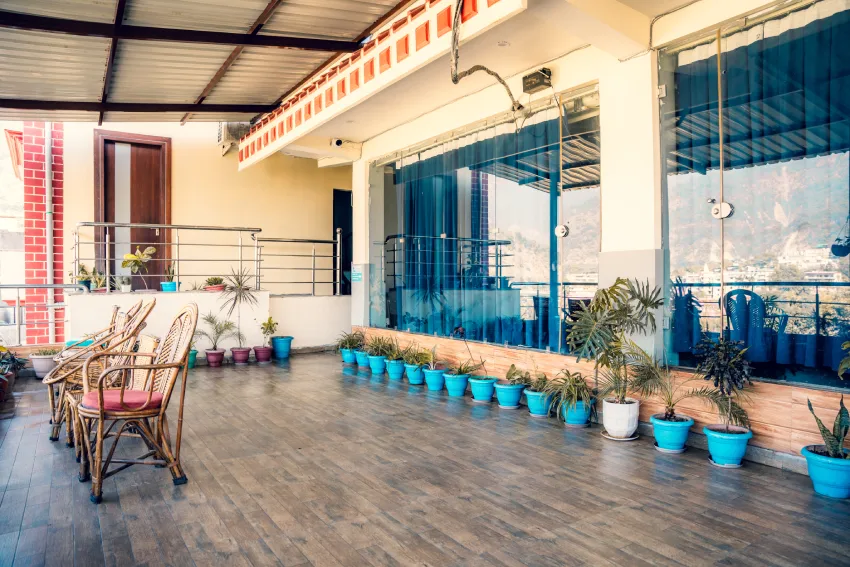 The school premises at World Peace Yoga School, Rishikesh