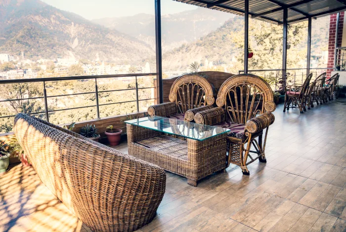 The view from the school at World Peace Yoga School, Rishikesh
