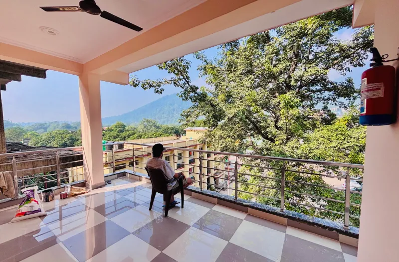 The view from the school at World Peace Yoga School, Rishikesh