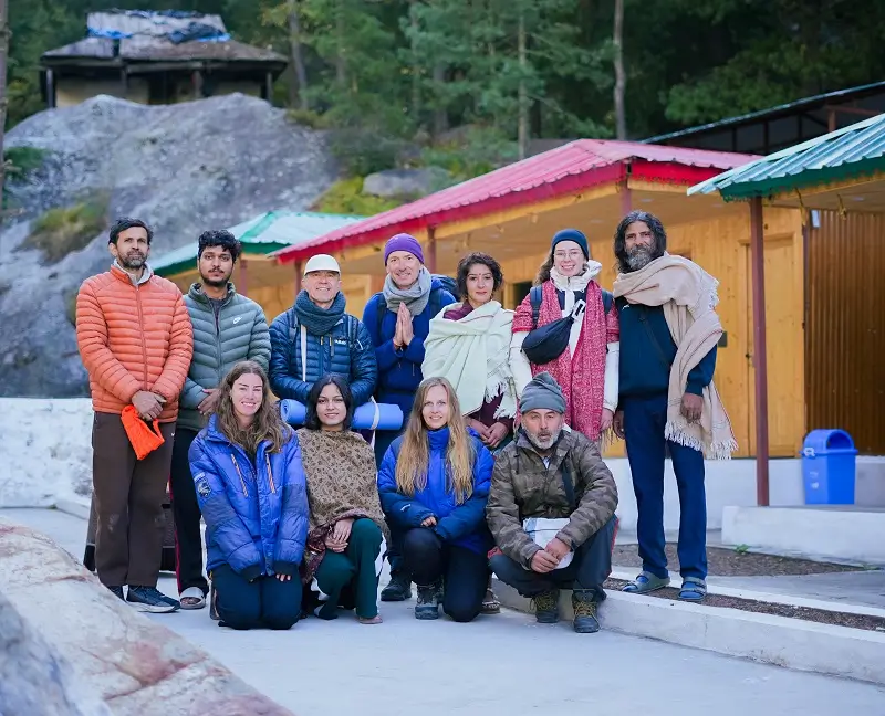 The retreat group gathered on arrival