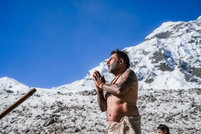A prayer offered beneath snow-covered peaks