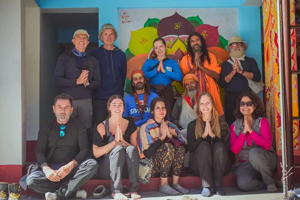 The retreat group together at the close of the journey