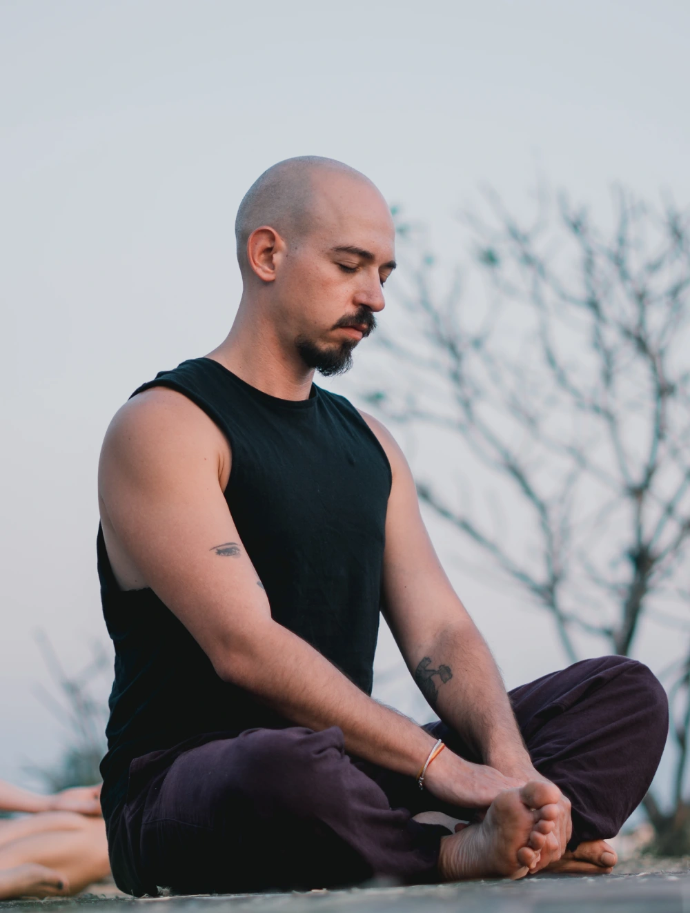 A student in meditation at World Peace Yoga School Thailand
